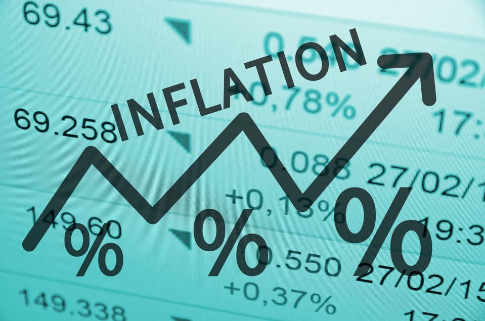 Inflation arrow rising like business credit score
